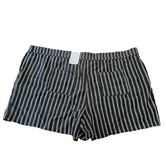 Nwt Sonoma Linen Blend Black Striped Mid Rise Mid thigh sz 4X - Picture 2 of 10